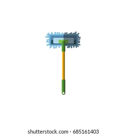 Isolated Broomstick Flat Icon. Besom Vector Element Can Be Used For Broomstick, Sweep, Besom Design Concept.