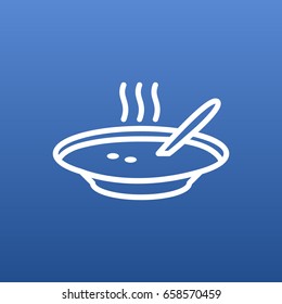 Isolated Broth Outline Symbol On Clean Background. Vector Soup Element In Trendy Style.