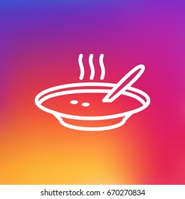 Isolated Broth Outline Symbol On Clean Background. Vector Soup Element In Trendy Style.