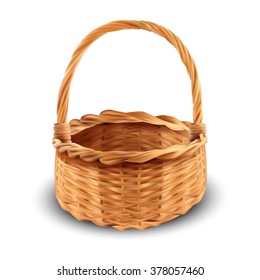 Isolated brown basket on white background, vector illustration.