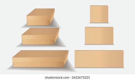 einzelne Brown Box Mockup EPS Vektor EPS Vektor