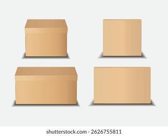 isolada Brown Box Mockup EPS Vetor EPS Vetor