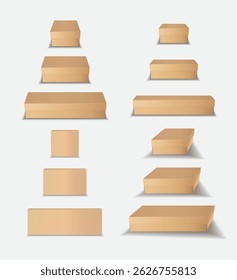 aislado Brown Box Mockup EPS Vector EPS Vector