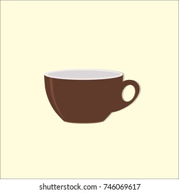 Isolated brown ceramic cup illustration