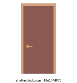 Isolated brown door delivery fast icon- Vector