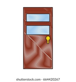 isolated brown door icon