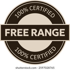 Isolated brown Free Range label