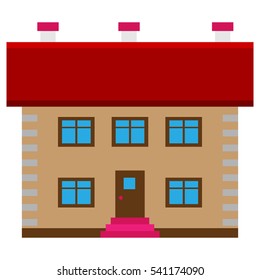 Isolated brown house