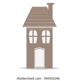 Isolated brown house on a white background