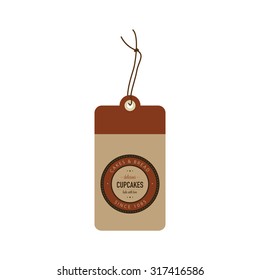Isolated brown label with text for bakery products