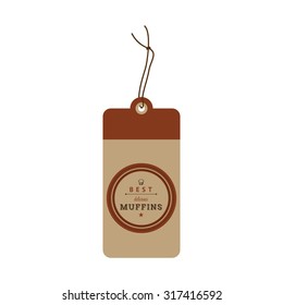 Isolated brown label with text for bakery products