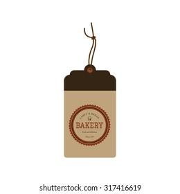 Isolated brown label with text for bakery products