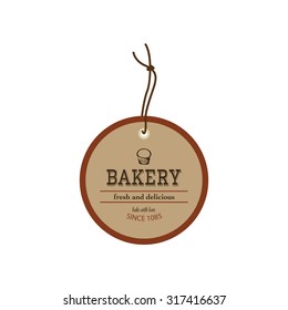 Isolated brown label with text for bakery products
