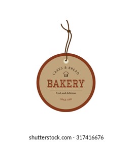 Isolated brown label with text for bakery products