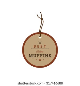 Isolated brown label with text for bakery products
