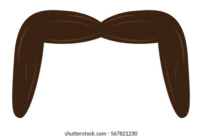 Isolated brown mustache on a white background, Vector illustration