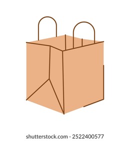 Isolated Brown Paper Bag Illustration