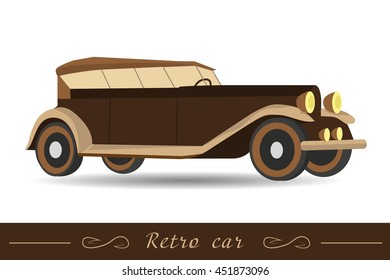 isolated brown retro car. can be used on posters, postcards posters banners