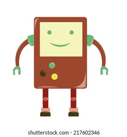 an isolated brown robot on a white background