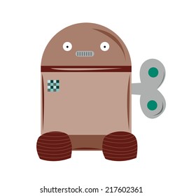 an isolated brown robot on a white background