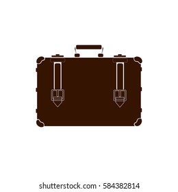 isolated Brown suitcase vector icon