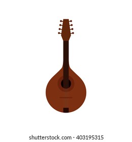 Isolated brown ukelele on a white background