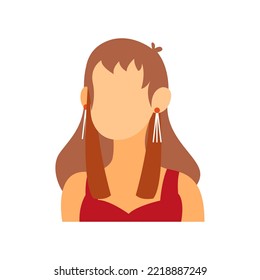 Isolated brunette woman head vector illustration