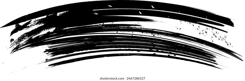 Isolated Brush Stroke Swipe Complex Vector Paint Brush Banner on Transparent Background