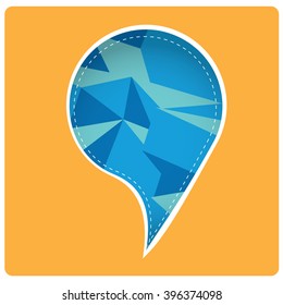 Isolated bubble chat with texture on a colored background