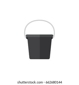Isolated Bucket Flat Icon. Pail Vector Element Can Be Used For Bucket, Pail, Container Design Concept.