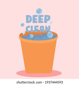 Isolated bucket yellow articles hygiene equipment - Vector