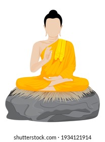 isolated buddha on white background vector design