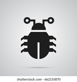 Isolated Bug Icon Symbol On Clean Background. Vector Virus  Element In Trendy Style.