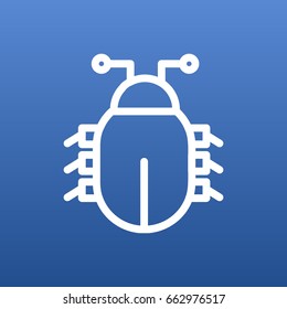 Isolated Bug Outline Symbol On Clean Background. Vector Virus  Element In Trendy Style.