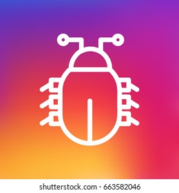 Isolated Bug Outline Symbol On Clean Background. Vector Virus  Element In Trendy Style.