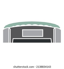 Ilustración de vectores de estadio cubierto de construcción aislada