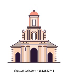 Isolated builder church world construction famous icon- Vector