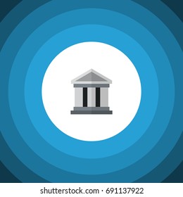 Isolated Building Flat Icon. Bank Vector Element Can Be Used For Bank, Building, Architecture Design Concept.