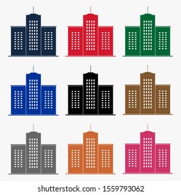 isolated building icon set vector.