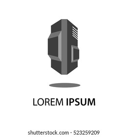 Isolated building logo with text, Vector illustration