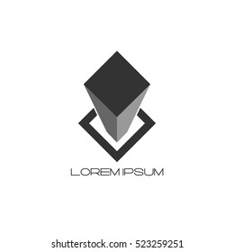 Isolated building logo with text, Vector illustration
