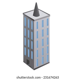 an isolated building on a white background