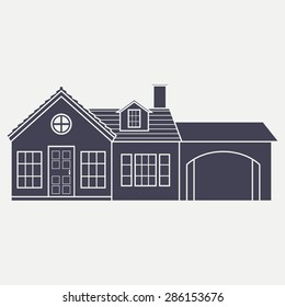 Isolated building on a white background. Vector illustration