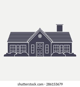 Isolated building on a white background. Vector illustration