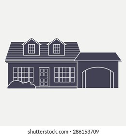Isolated building on a white background. Vector illustration