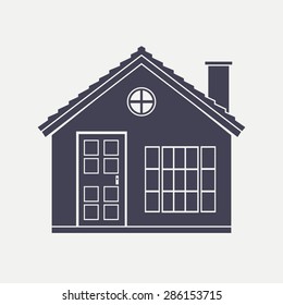 Isolated building on a white background. Vector illustration