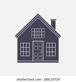 Isolated building on a white background. Vector illustration