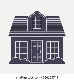 Isolated building on a white background. Vector illustration