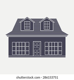 Isolated building on a white background. Vector illustration