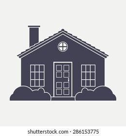Isolated building on a white background. Vector illustration